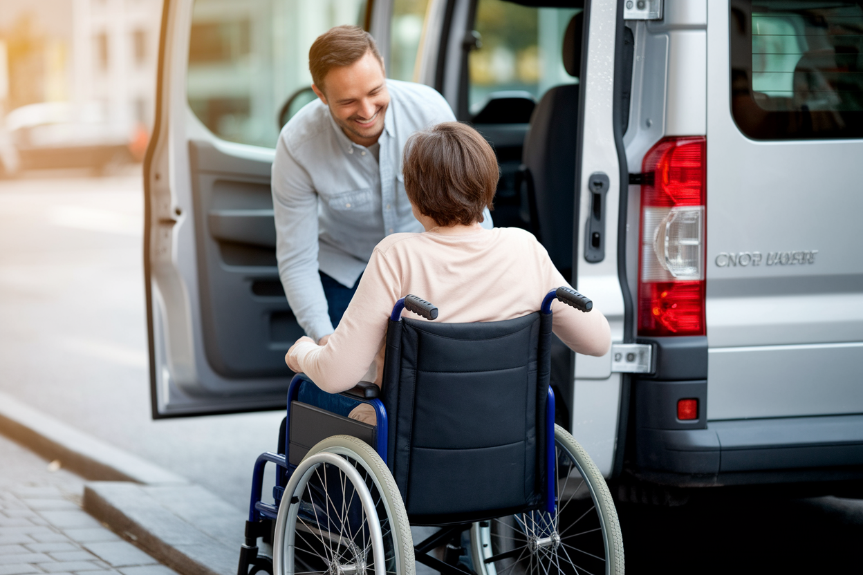 chauffeur-assiste-personne-fauteuil-van