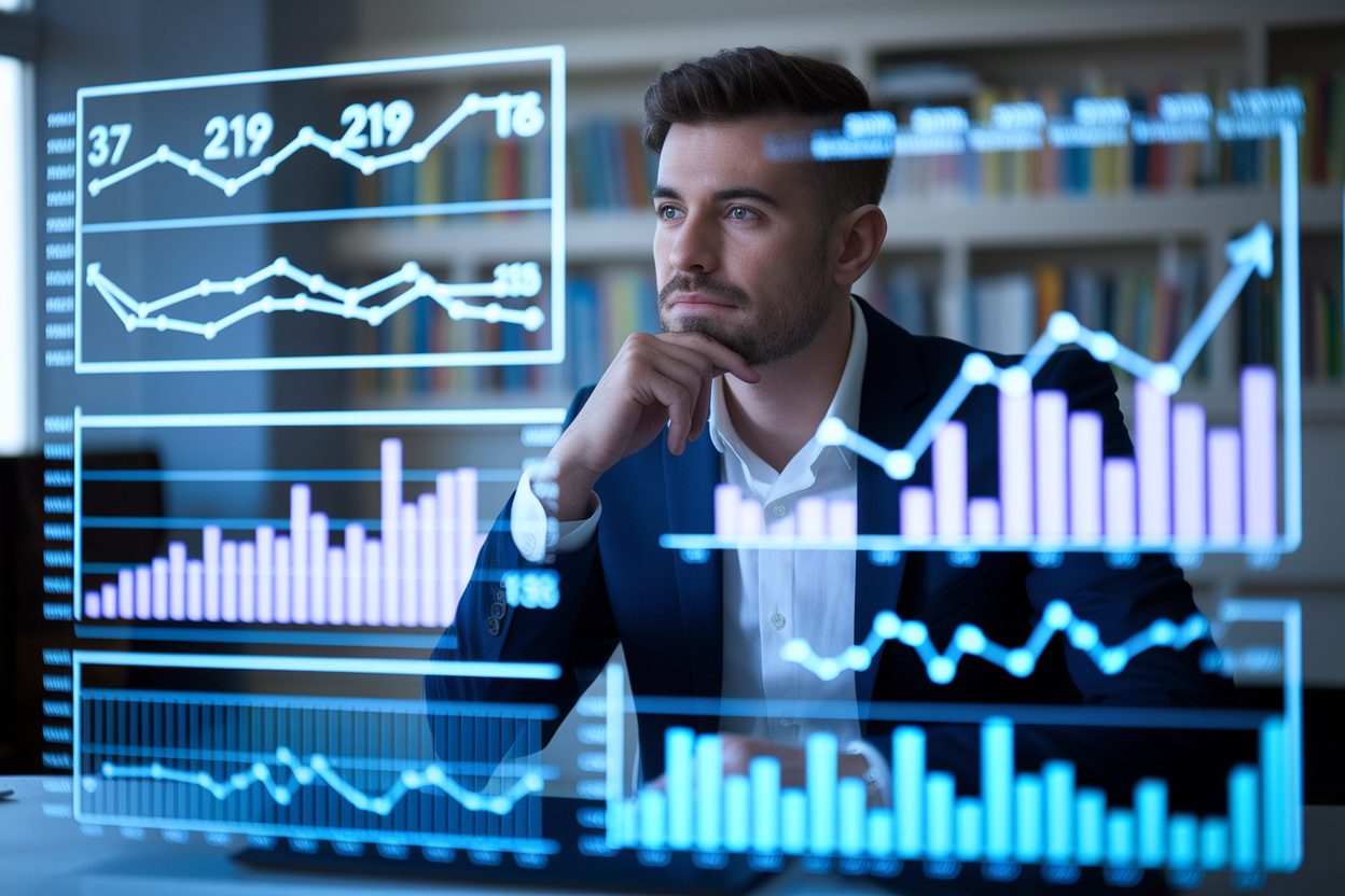 economiste-assis-bureau-ecran-graphes