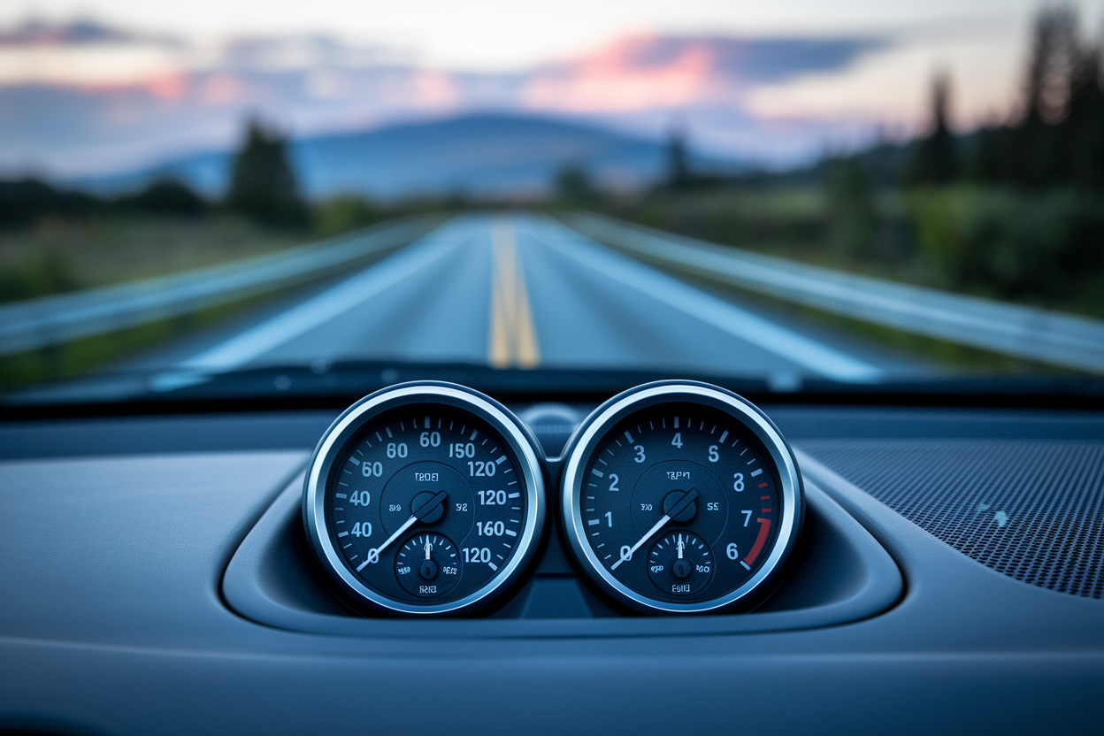 tableau-de-bord-compteur-vitesse-jauge-essence-route-floutee