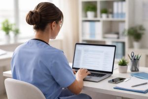 aide-soignante-uniforme-bureau-ordinateur