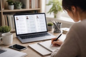 bureau-moderne-ordinateur-notes-etageres