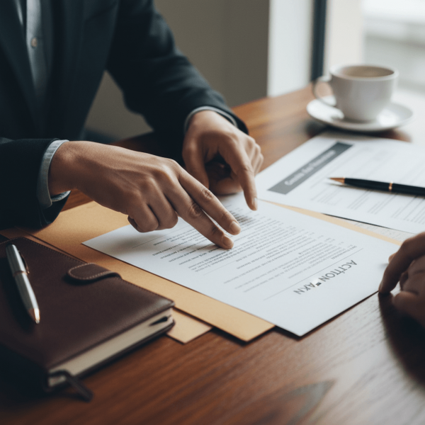 Conseiller CEP pointant un plan d'action personnalisé lors d'un entretien d'accompagnement professionnel