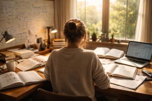 etudiant-bureau-livres-medecine-fenetre